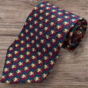 Vintage 90s T.K.S. for Nordstrom Necktie 100% Silk Geometric Tie
